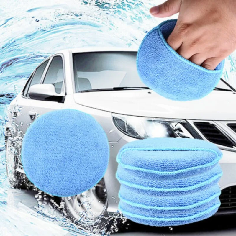 1/5 шт. круглые синие аппликаторы для воска из микрофибры|polishing sponge|wax applicator padsapplicator