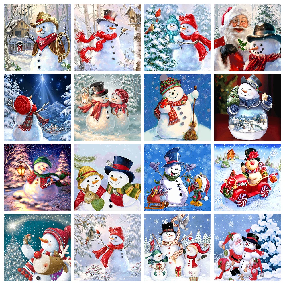 

ZOOYA 5D DIY Diamond Painting Christmas Full Square Round Drill Snowman Diamond Embroidery Cross Stitch Kits Home Decor Gift