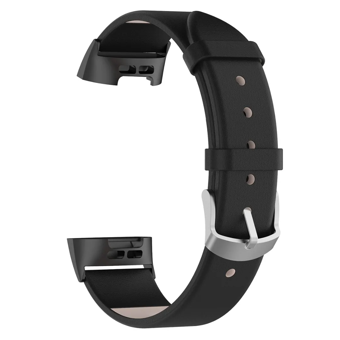 Ремешок кожаный для смарт часов Fitbit Charge 3 сменный Браслет из натуральной кожи