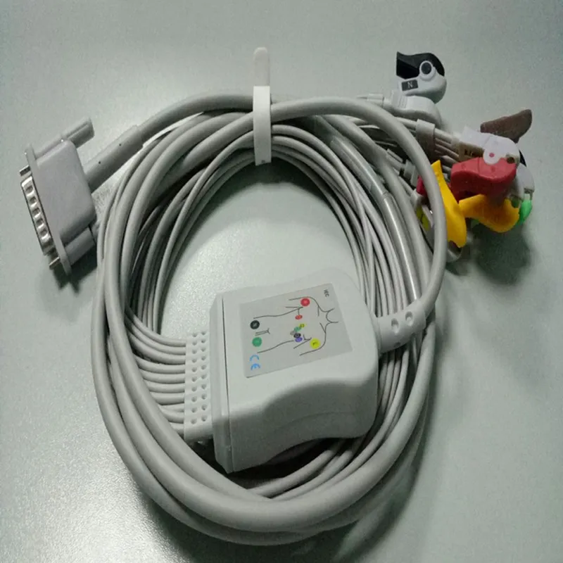 Conector de Cabeças para Bionet Cardiocare 2000 Cardiotouch3000 Ecg Ekg Cabo com Fios de Chumbo 10 Terminais Médico Ecg tipo Clipe de Extremidade do Cabo Iec Feixe de cabos