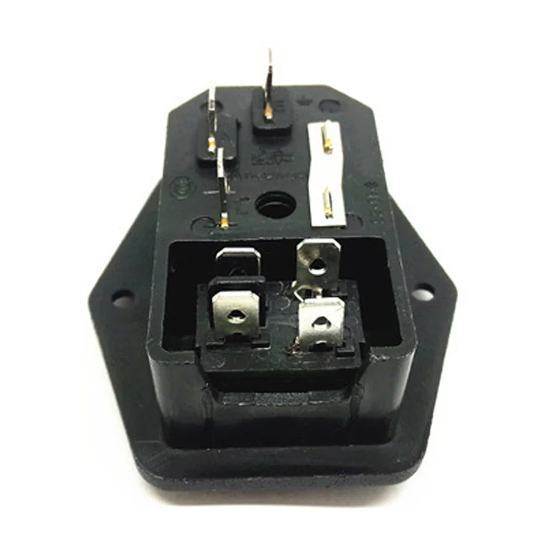 Черный CE медь 10A 250V IEC320 C13 C14 винт панель цепочка из нескольких розеток с предохранителем трубка переменного тока розетка с 4p включения выключения света