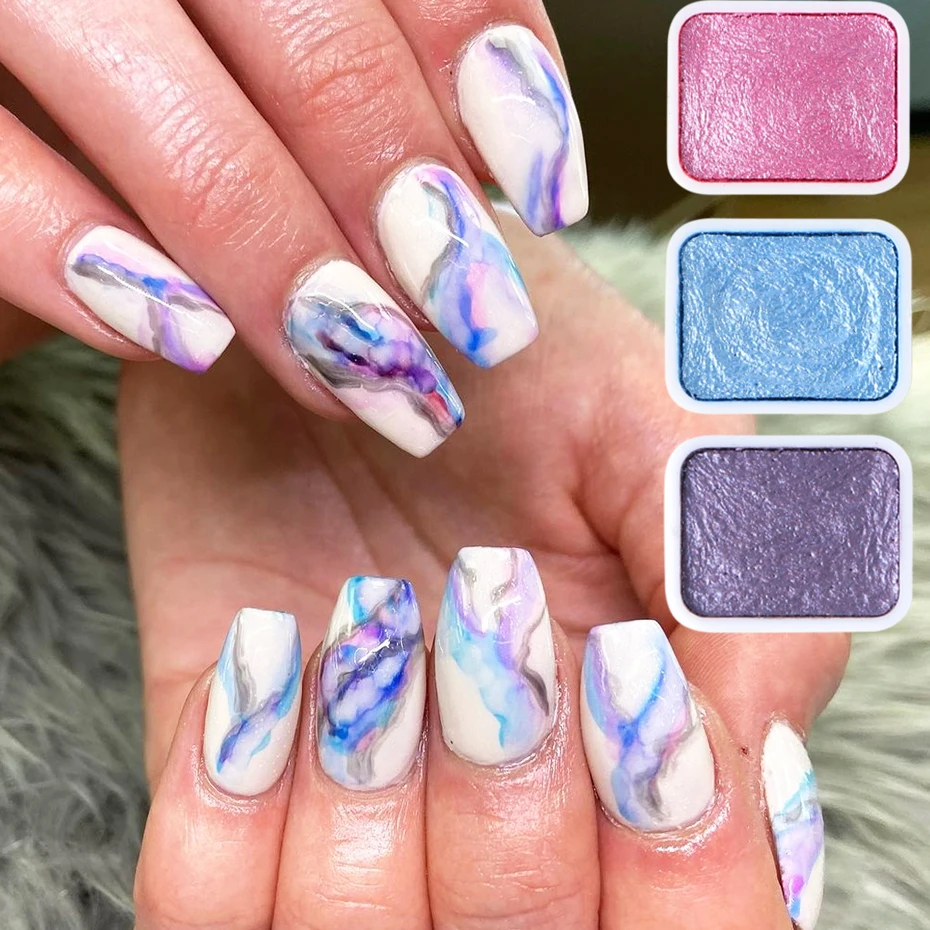 18Box Акварельные капли Набор пигментов для ногтей Палитра акварельных красок Solid