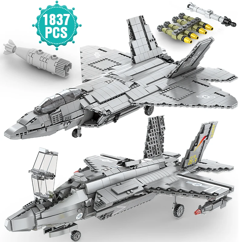 

High-tech Creator Air Force Arms Series Building Blocks Aircraft Fighter Bricks Toys Birthday Christmas Gift For Boyfriend