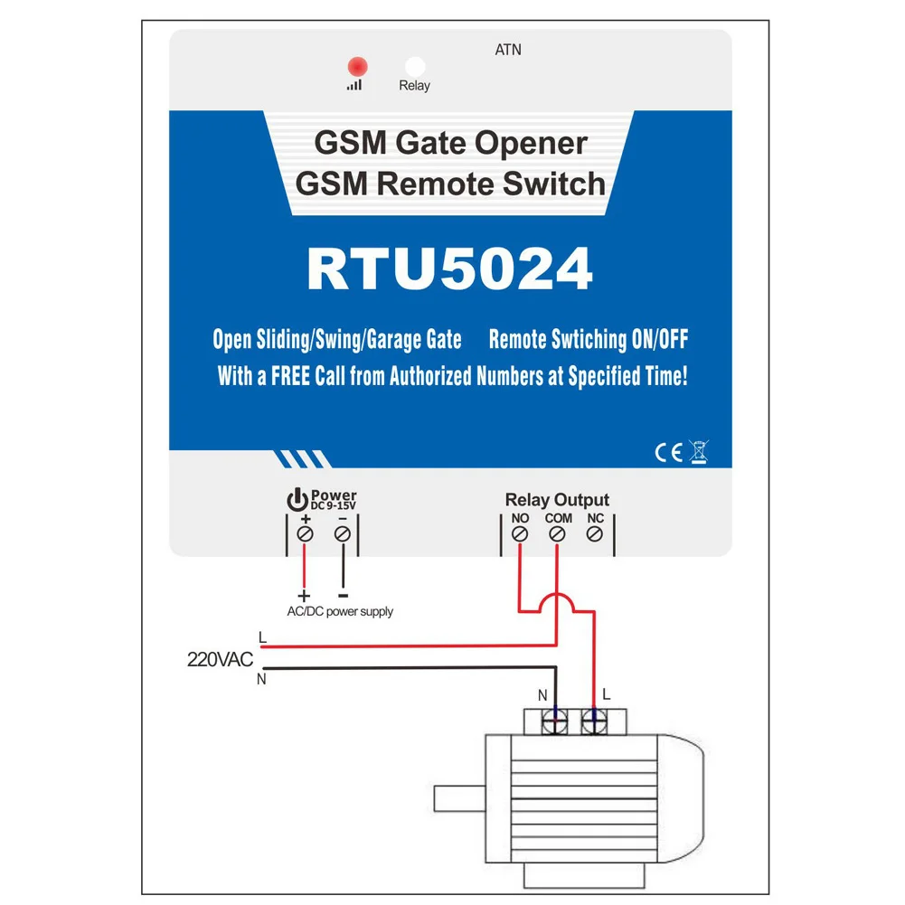 Беспроводной дверной звонок RTU5024 GSM с функцией открывания ворот 850/900/1800/1900 мГц |