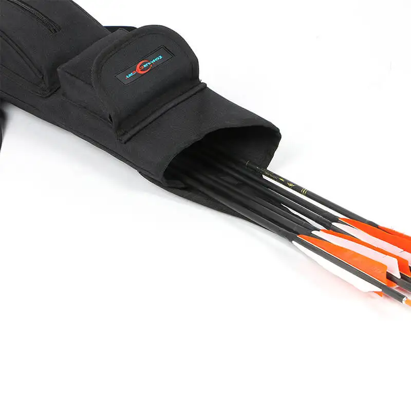 

Archery Back Canvas Arrow Quiver Arrow Holder Shoulder Hanged Target Shooting Quiver for Arrows with Front Pockets