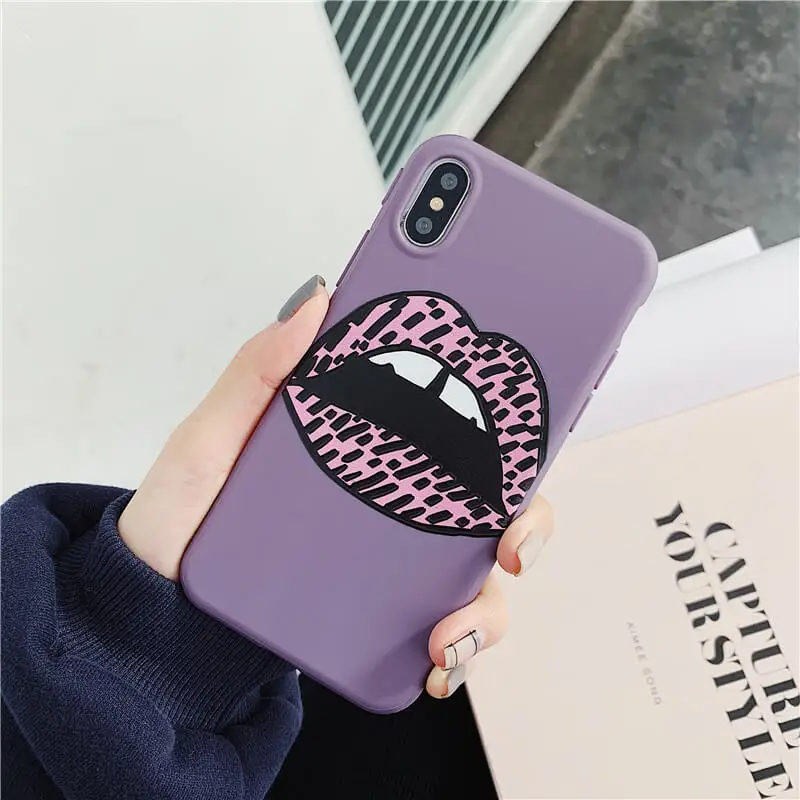 Сексуальный чехол из мягкого силикона для Apple iPhone 6S 6 8 7 Plus S 11Pro Max X XR XS Max - английский чехол с утолщенными губами.