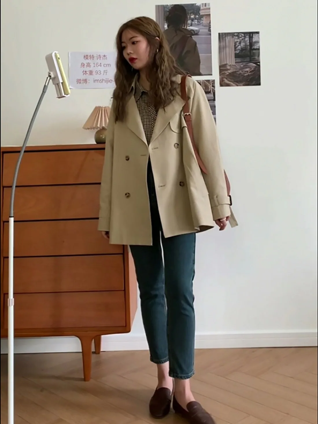 

British Khaki windbreaker women 2020 jacket short loose double breasted little