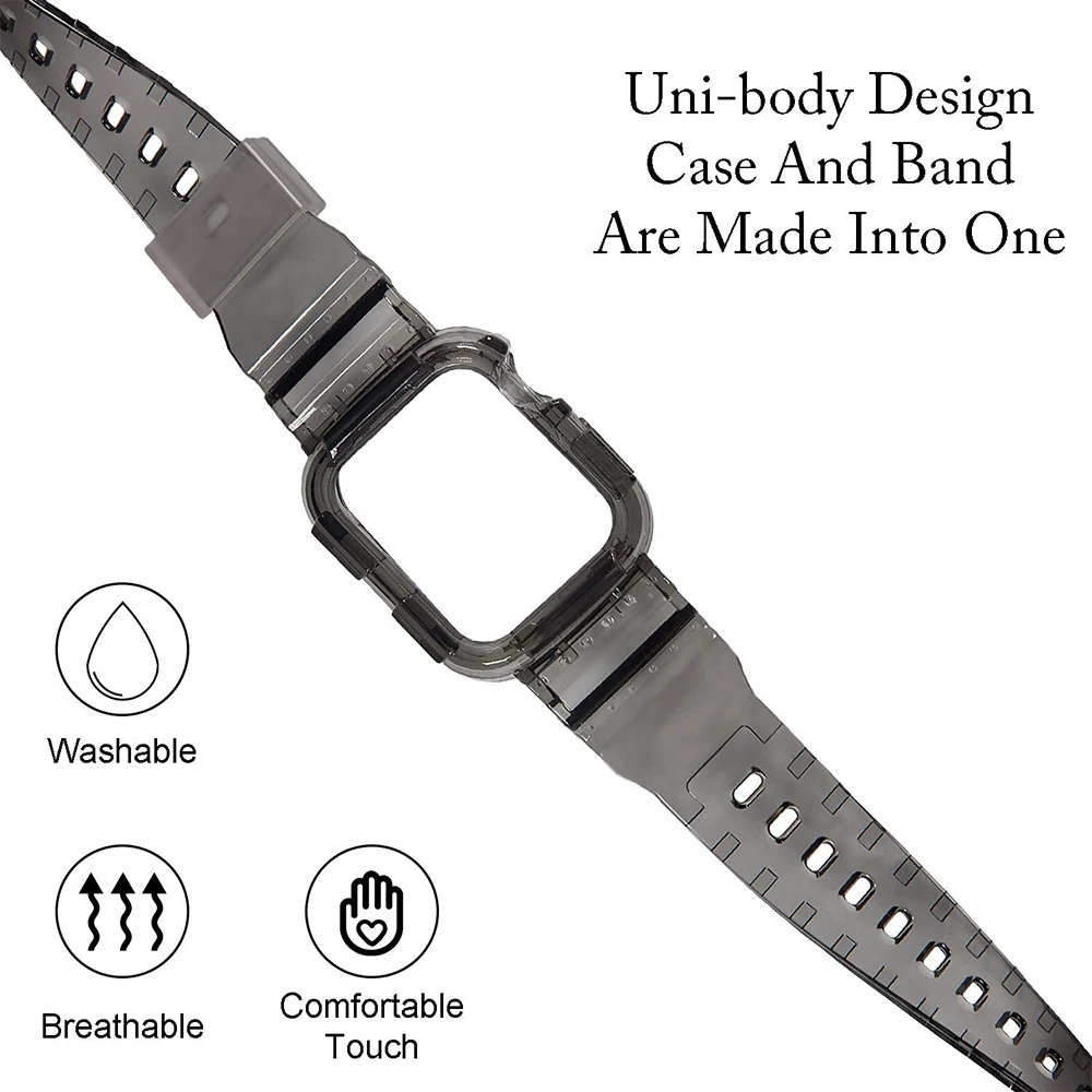 Ремешок сменный из мягкого силикона для apple watch band 44 мм 40 42 38 ТПУ Регулируемый