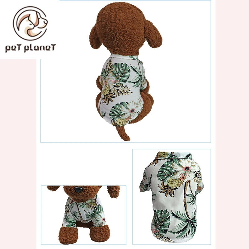 Летняя футболка с милым принтом для домашних животных Одежда щенков жилет кошек