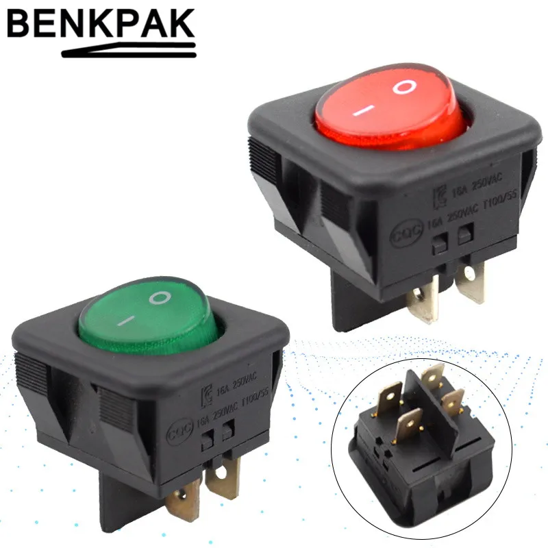 RK1 05 светящийся мини клавишный переключатель лодки 4 контакта|switch switch|switch 4pinswitch