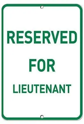 

Warning Sign Reserved for Lieutenant Parking Sign Road Sign Business Sign Aluminum Metal Tin Sign