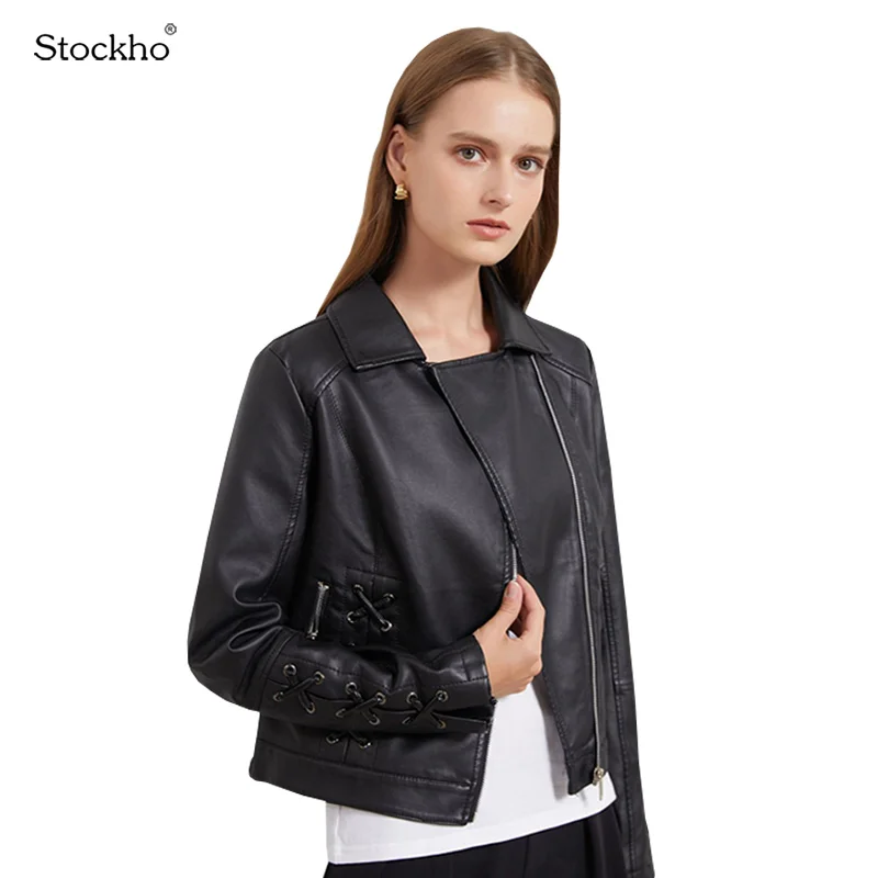 

Women's Leather Jacket Spring and Autumn Short PU Leather Jacket Fashion Slim Top Motorcycle Riding Clothes 2021 New Short Coat