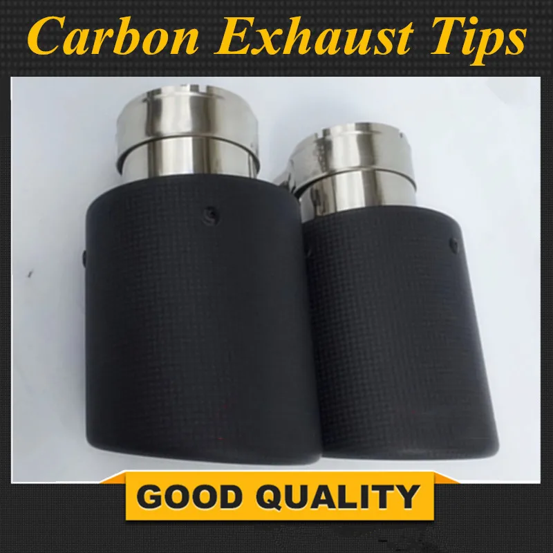 

1 Pair: Inlet (54mm) Outlet (89mm) Carbon Exhaust Tip/Muffler pipe For B MW B ENZ A UDI V W Car Accessories