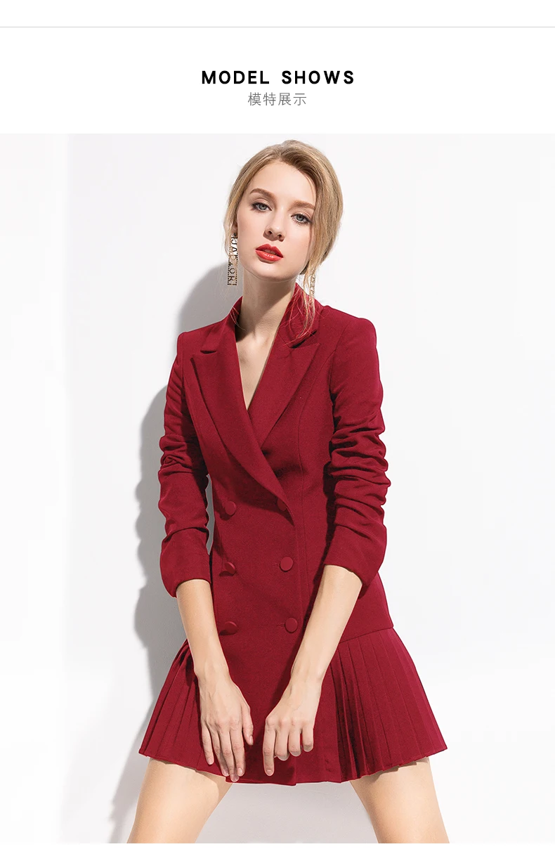 Ретро осень и зима женский брючный костюм черный винный красный блейзер цвета