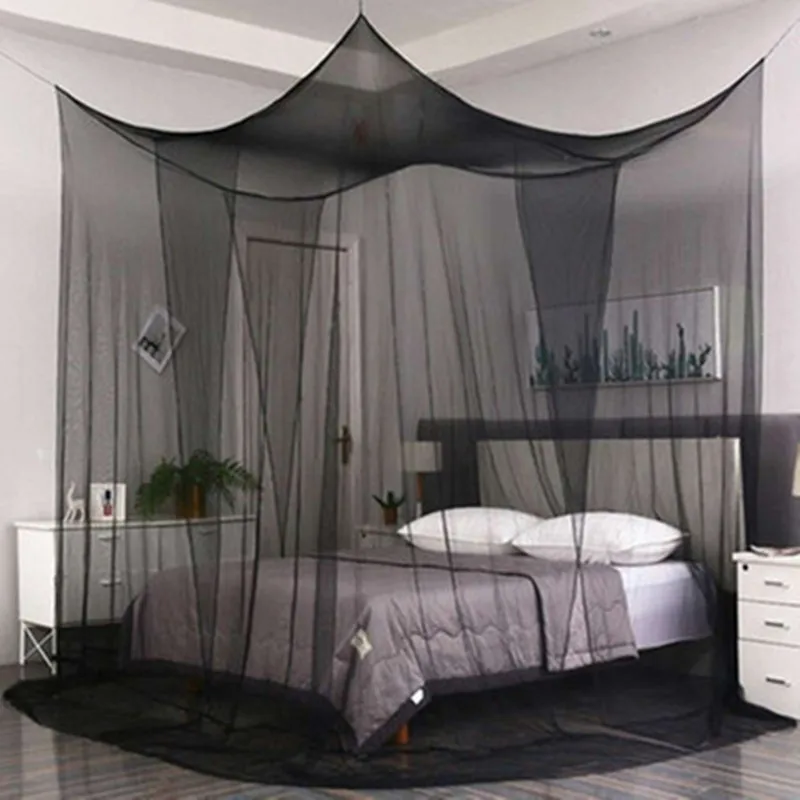 

1.8m/1.5m Bed Mosquito Net Four Door Home Single Bed Prevent Insect Outdoor Square Solid Color Encrypted Mesh Mosquito Bar