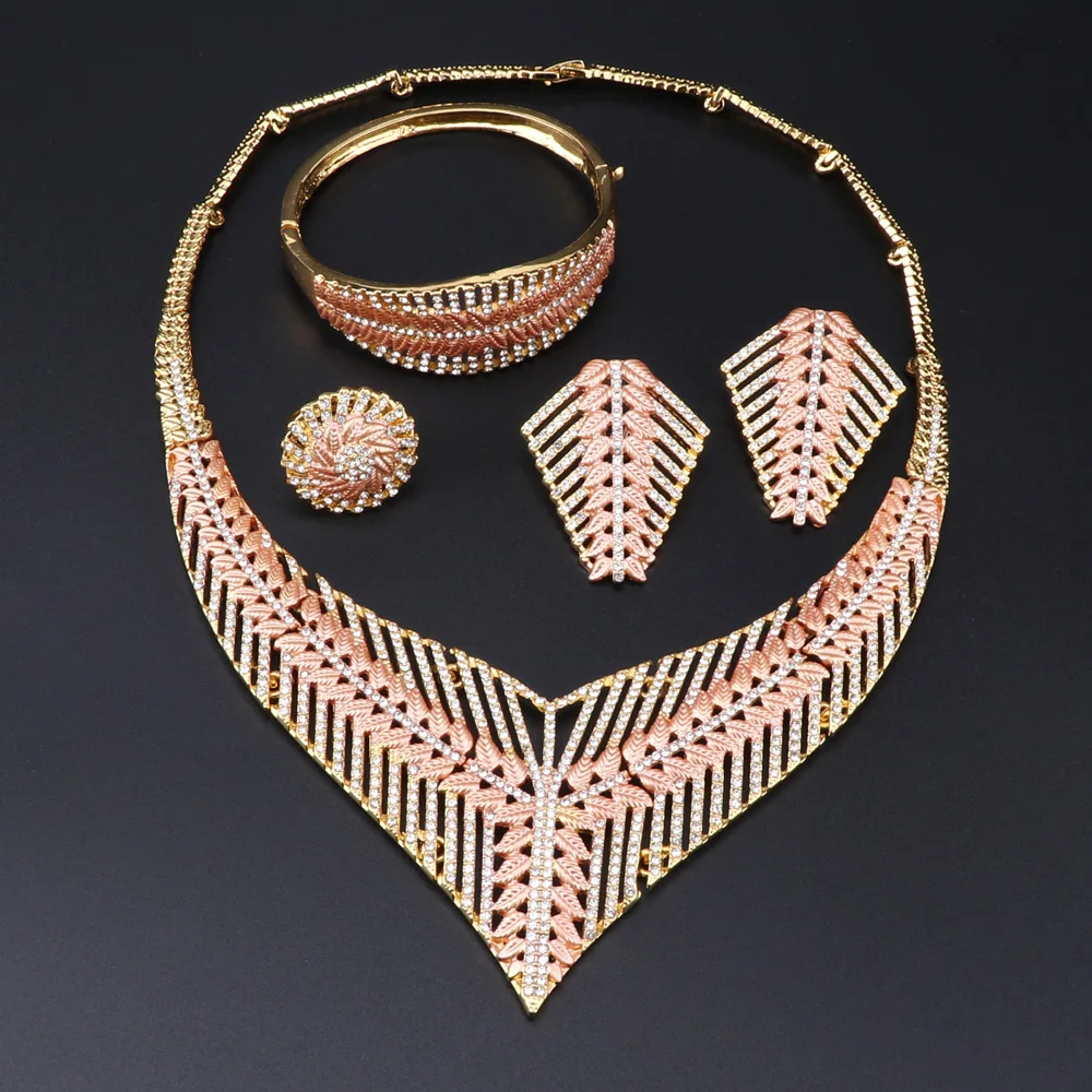 Нигерия огромное ожерелье серьги с кристаллами очаровательный браслет кольцо