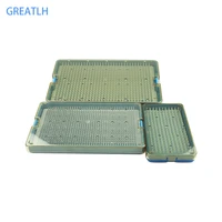 silicone sterilization tray disinfection case autoclavable box 3 types size for holding veterinary opthalmic dental instrument
