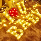 Ночной светильник со светодиодной подсветкой, 16 см, 26 букв английского алфавита, на батарейках, Рождество, романтическое украшение для свадебной вечеринки, Рождественский Декор