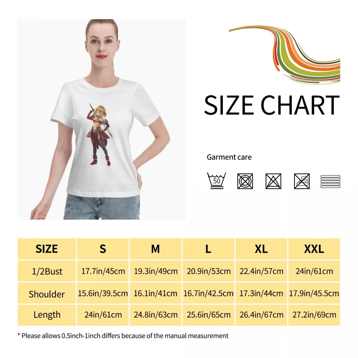 

Anime Fans Saber 14 woman's T-shirts Version to good build Short sleeveRound neck T-shirt
