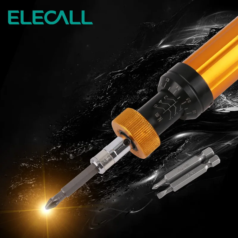 ELECALL Pre-set Pointer Torque Screwdriver  Adjustable Torsion test With Phillips Straight Screwdriver Precision Electric