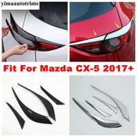 rear trunk tail gate light lamp eyelid eyebrow strip cover trim for mazda cx 5 cx5 2017 2022 chrome carbon fiber accessories