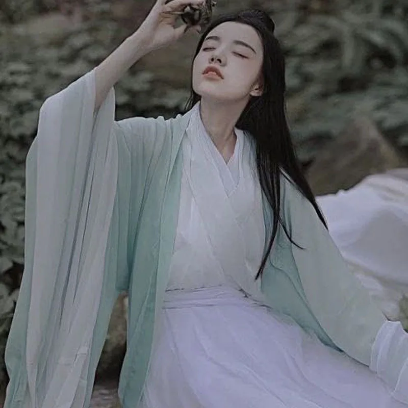 Современное платье ханьфу для косплея девушки Wuxia в древнем китайском стиле