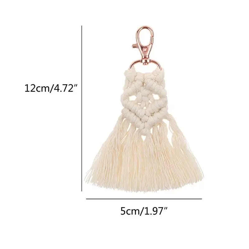 

Tassel Keychains for Women Boho key Holder Keyring Macrame Bag Charm Car Hanging Jewelry Gift for Friends