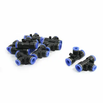 

10 шт. цвет: черный, синий 10 мм-8 мм 3 способа Т-образная совместного пневматический пуш-ап в фитинги