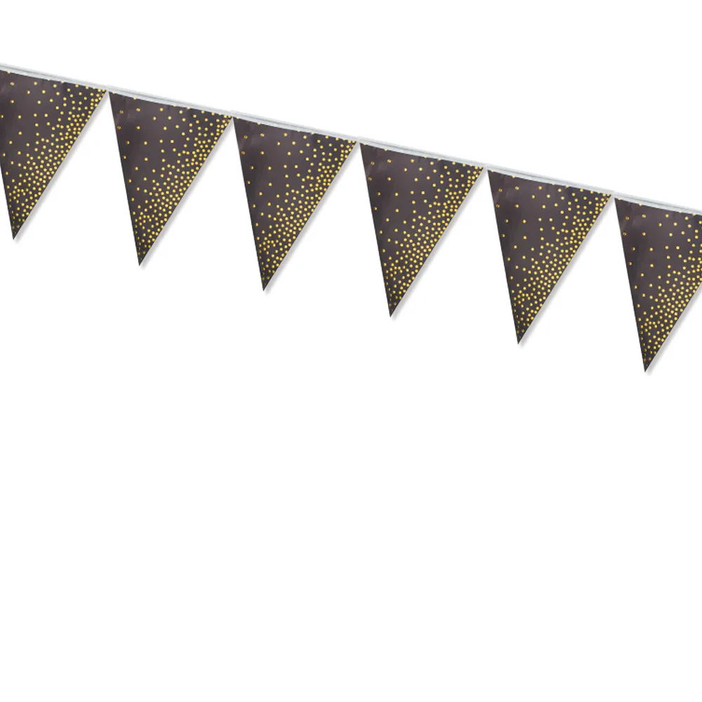 10 шт. посуда в черный бронзированный горошек одноразовая скатерть макет Детские