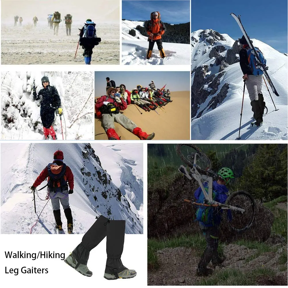 

outdoor Hiking Trekking Gaiters shoes cover Camping hiking climbing skiing Waterproof boots Gaiters snow leg warmer accessories