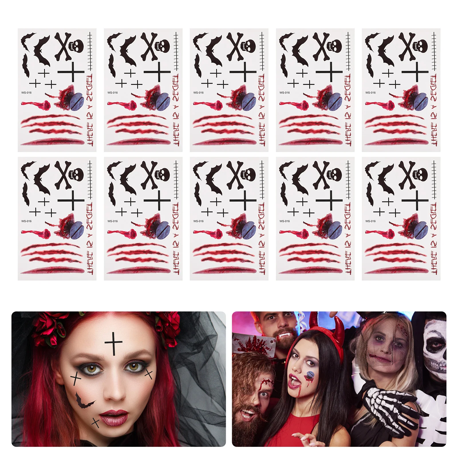 

10 листов, наклейки на раны