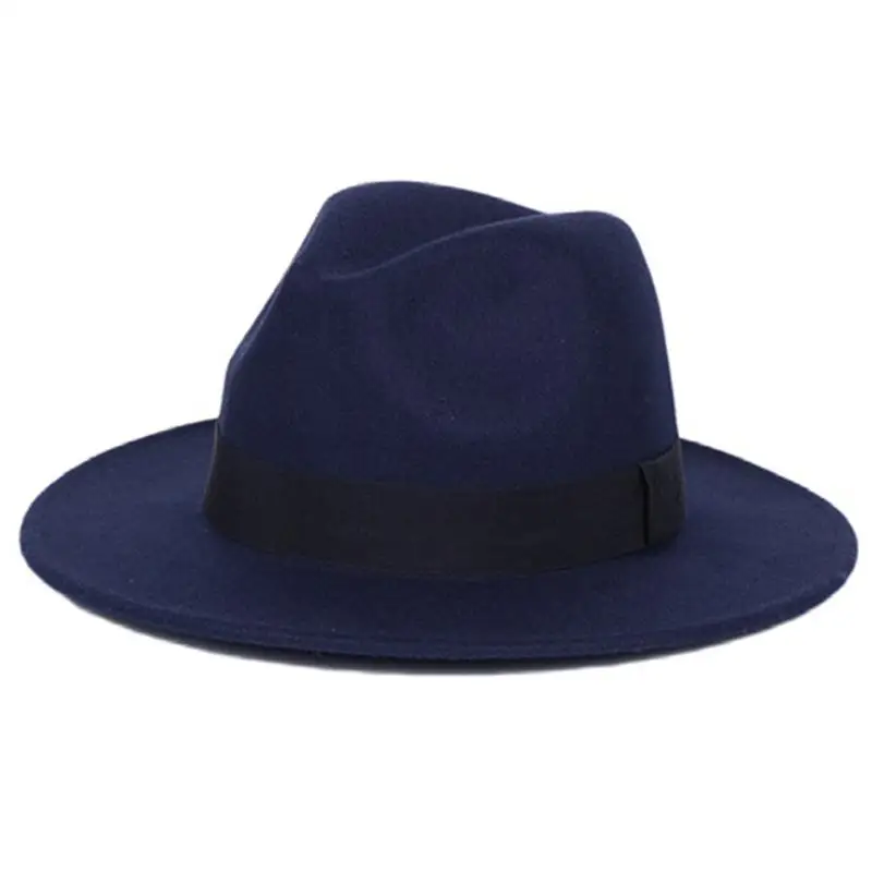 

Hat men's Korean fashion British men's top hat simple and versatile black jazz hat men's Big Brim gentleman's hat