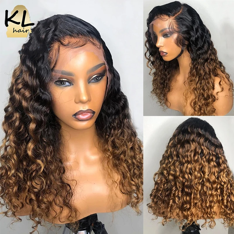 Омбре блонд кружевные передние человеческие волосы парики для черных женщин T1B/27