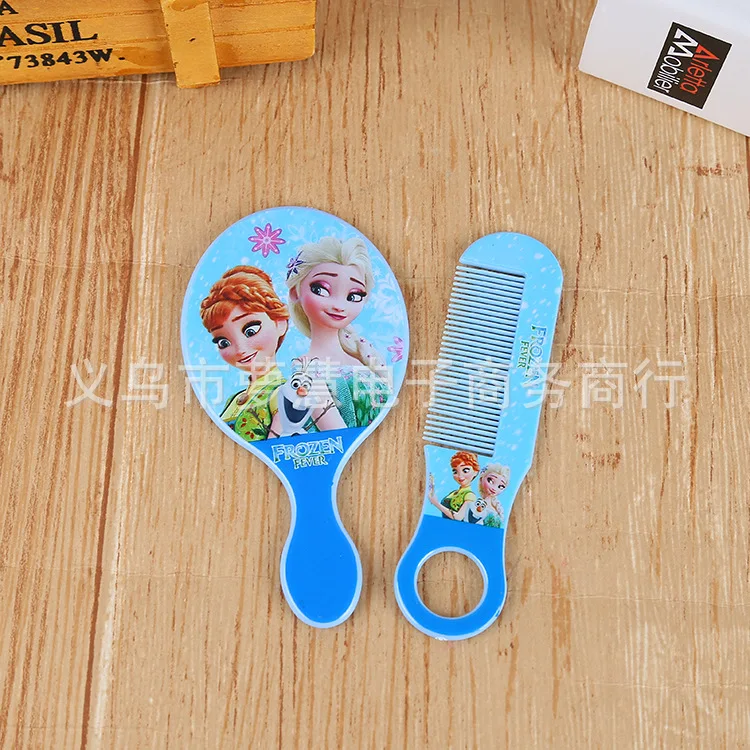 2 шт./компл. disney замороженные мультфильм дети зеркало+ расческа Кукла Эльза аксессуары девушка подарок на день рождения косметическая игрушка портативное детское зеркало