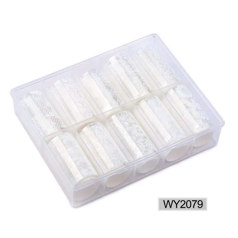 2079 Nail Foil 10 шт./компл. 4*100 см голографическое искусство ногтей Переводные Фольга наклейки бумага Звездное AB Цвет Фольга для ногтей наклейки для хобби ногтевой дизайн - Цвет: 2079 Nail Foil