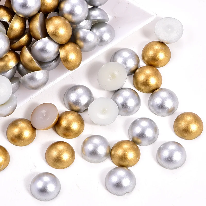 Искусственный жемчуг с плоской задней стороной ABS пластиковые полукруглые