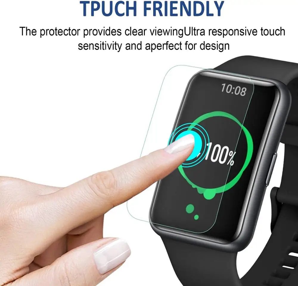 Full Coverage Screen Protector for Huawei Watch Fit & Honor Smart Watch ES Soft Hydrogel Protective Film Accessories (Not Glass） tpu case for huawei watch fit honor es full screen glass protector cover shell for huawei honor brand smart watch accessorie