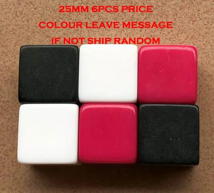 6 шт. 25 мм Пустые игральные кости безболезненные простые гравюры DIY покер азартные