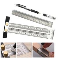 woodworking line scribe 180 400mm t type ruler hole scribing ruler crossed out tool line drawing marking gauge measuring tool