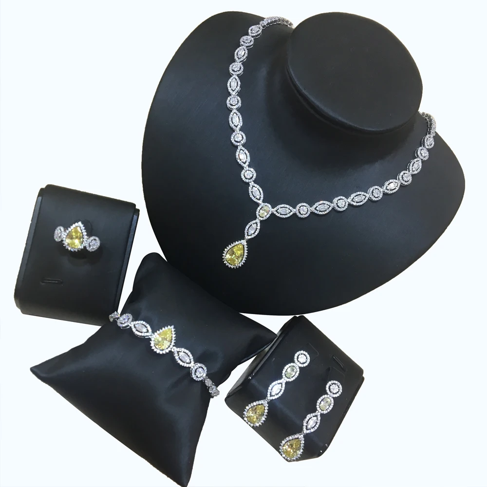 Missvikki Роскошные супер прозрачные желтые кубические циркониевые женские вечерние