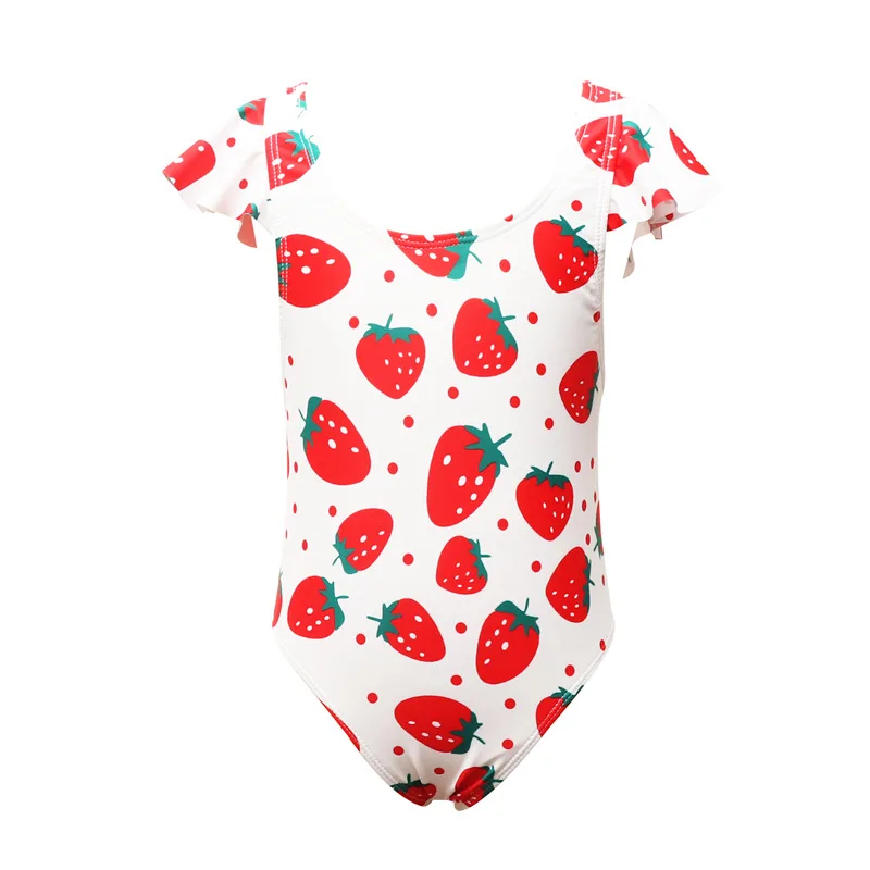 

Children's Swimsuit Cute Strawberry Fruit Printed Girl Swimsuit Student Swimsuit Teenager Swimsuit Girl One Piece Swimsuit