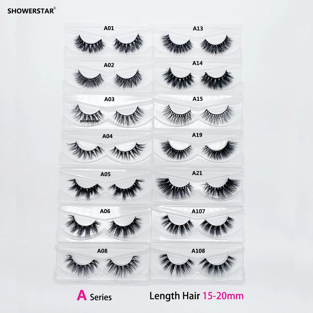 Ресницы Накладные норковые 100 пары/Лот 16-25 мм D08 A14