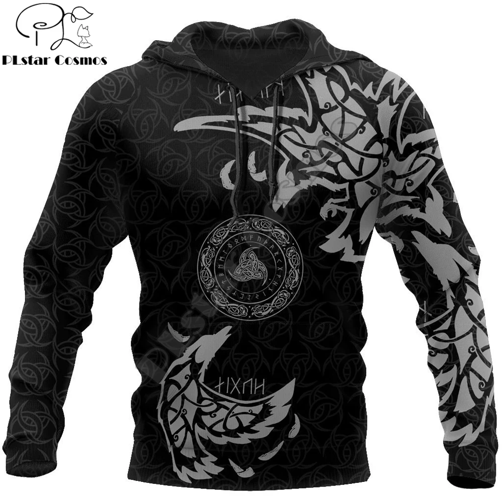 

Viking татуировки сплошным рисунком Munin 3D толстовки с капюшоном и свитер Harajuku модные толстовки с капюшоном унисекс Повседневная Куртка Пулове...