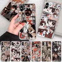 bungo stray dogs poster soft phone case for iphone 11 12 13 pro max xr x xs mini apple 8 7 plus 6 6s se 5s fundas coque shell