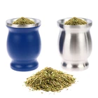Естественная Тыква Yerba Mateчайная чашка в комплекте, 8 унций, бокалы Yerba Mate, чистящая щетка, нержавеющая сталь, двойная стена, Легкая очистка