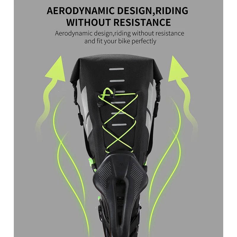 

WEST BIKING Bike Bag Waterproof Reflective Large Capacity Saddle Bag Cycling Foldable Tail Rear Bag MTB Trunk