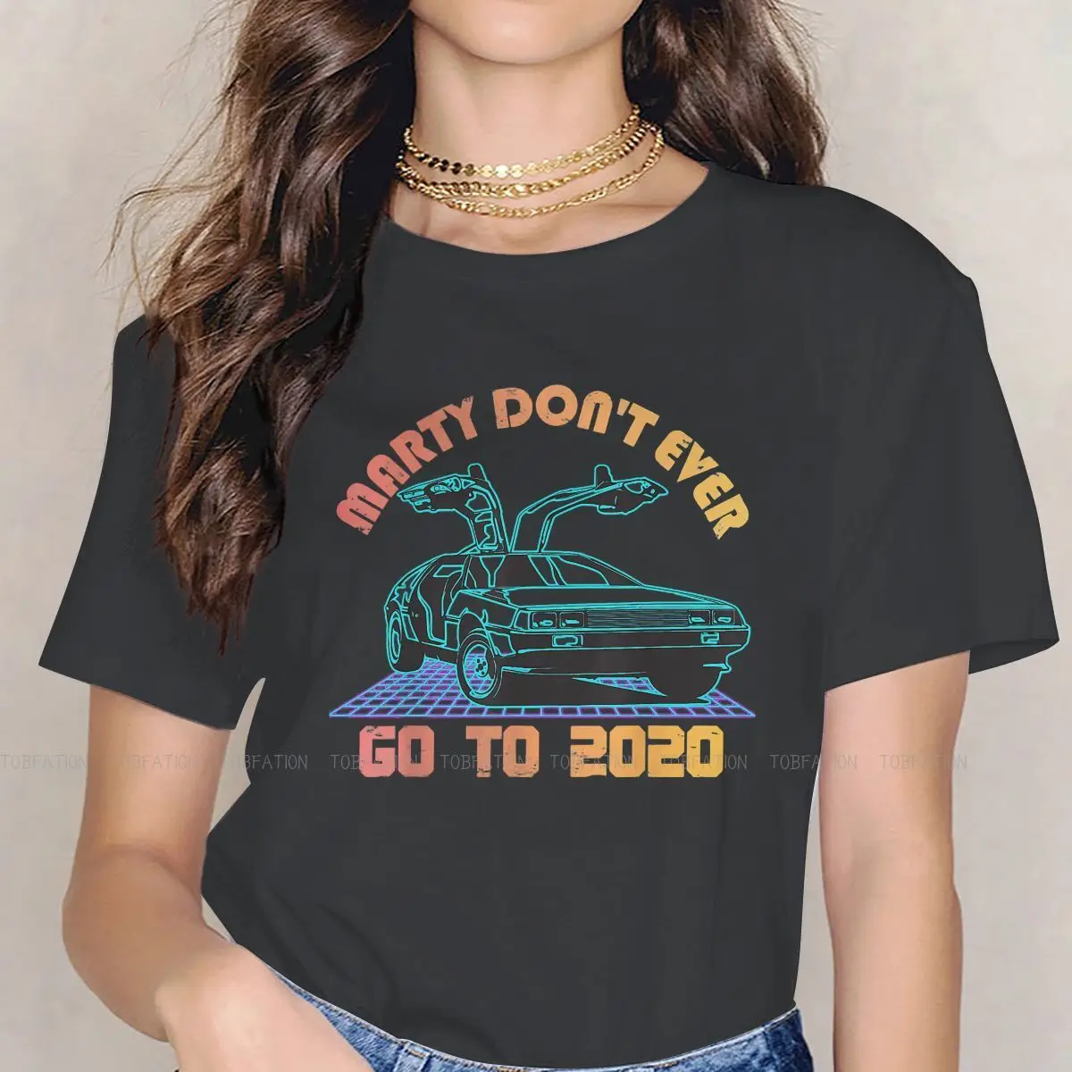 

Marty Whatever Happens Dont Ever Go To 2020 Women's TShirt Back to the Future Film Girls Basic Tees Female T Shirt 5XL Gift