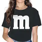 Оригинальные красочные футболки M с изображением шоколадных конфет и мультяшных героев, футболка с синим рисунком для девочек, забавная одежда