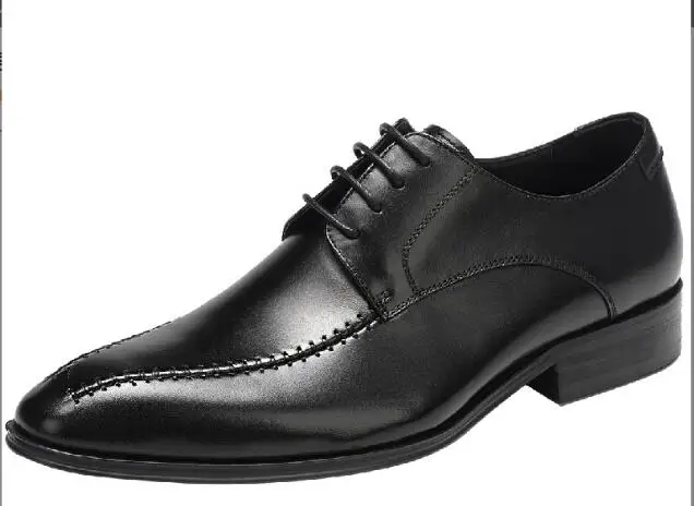 

New Arrival Pointed toe Wedding Shoes Lace up Formal Business Shoes Genuine Leather Dress shoes Big size 46
