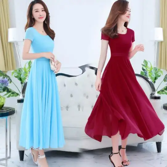 2020 3XL размера плюс шифоновое макси платье Бохо летнее праздничное пляжное